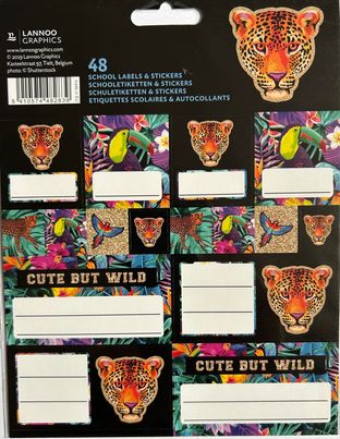 48 ETIQUETTES SCOLAIRES WILD LANNOO GRAPHICS