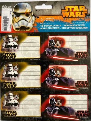 18 ETIQUETTES SCOLAIRES STARWARS LANNOO GRAPHICS