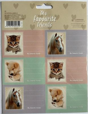18 ETIQUETTES SCOLAIRES MY FAVORITE FRIENDS LANNOO GRAPHICS