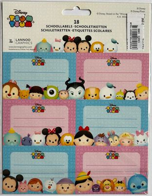 18 ETIQUETTES SCOLAIRES TSUM TSUM DISNEY