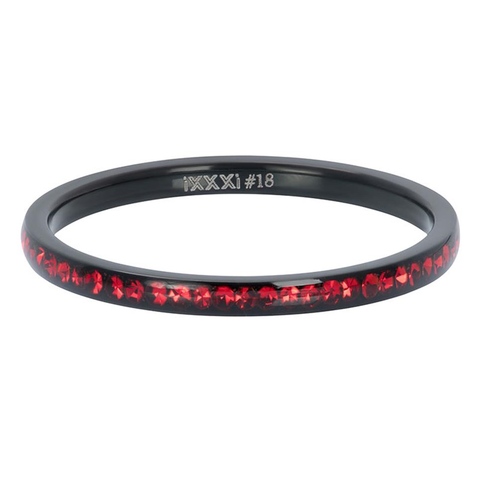BAGUE IXXXI 2 MM Noir rouge