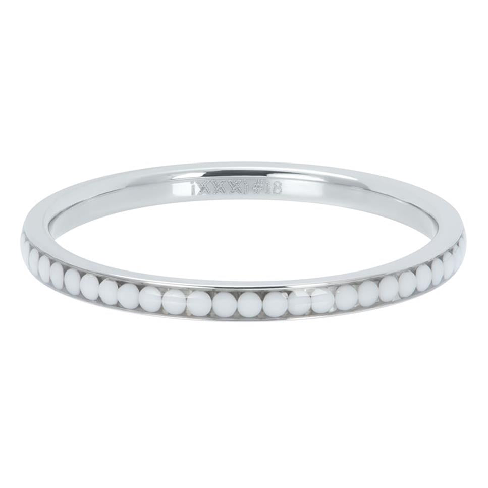 BAGUE IXXXI 2MM Argent Boules Blanches