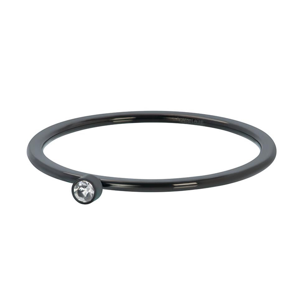 BAGUE IXXXI 1 MM AVEC PIERRE Noir