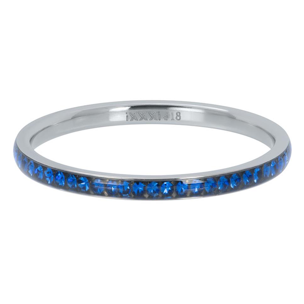 BAGUE IXXXI 2MM Argent Zirconium bleu