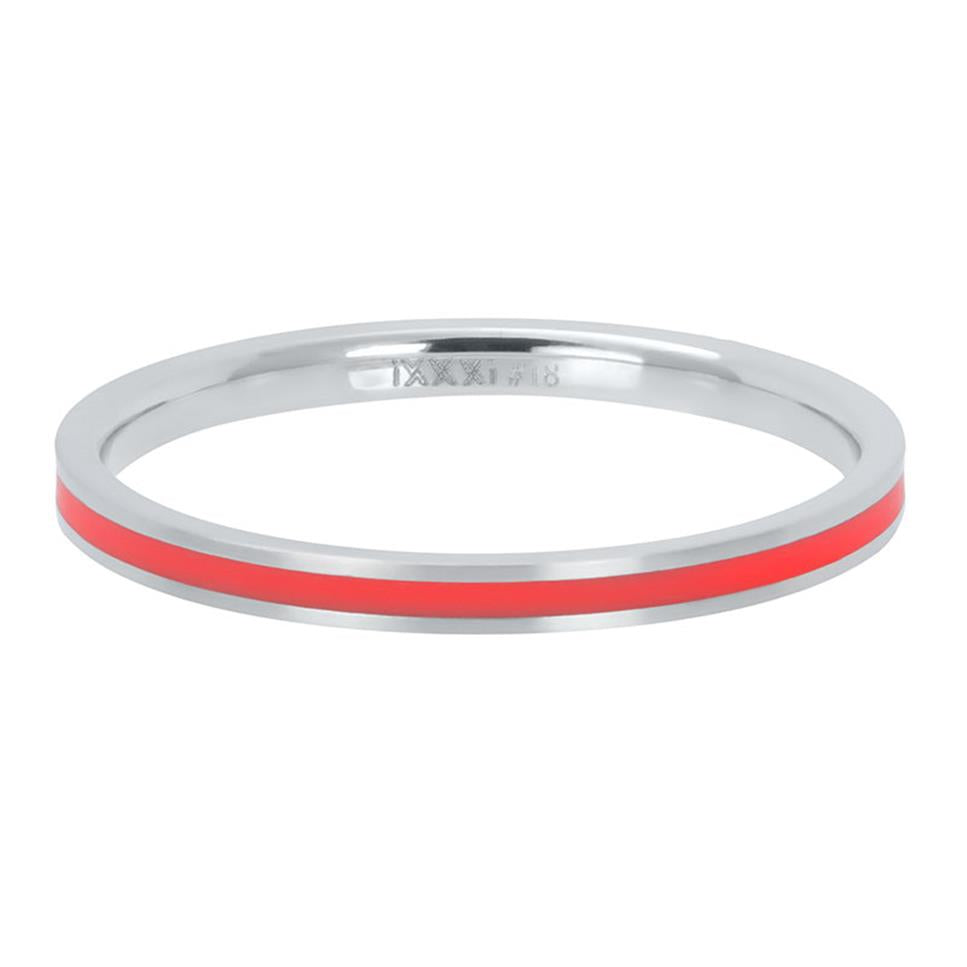 BAGUE IXXXI 2 MM Argent rouge