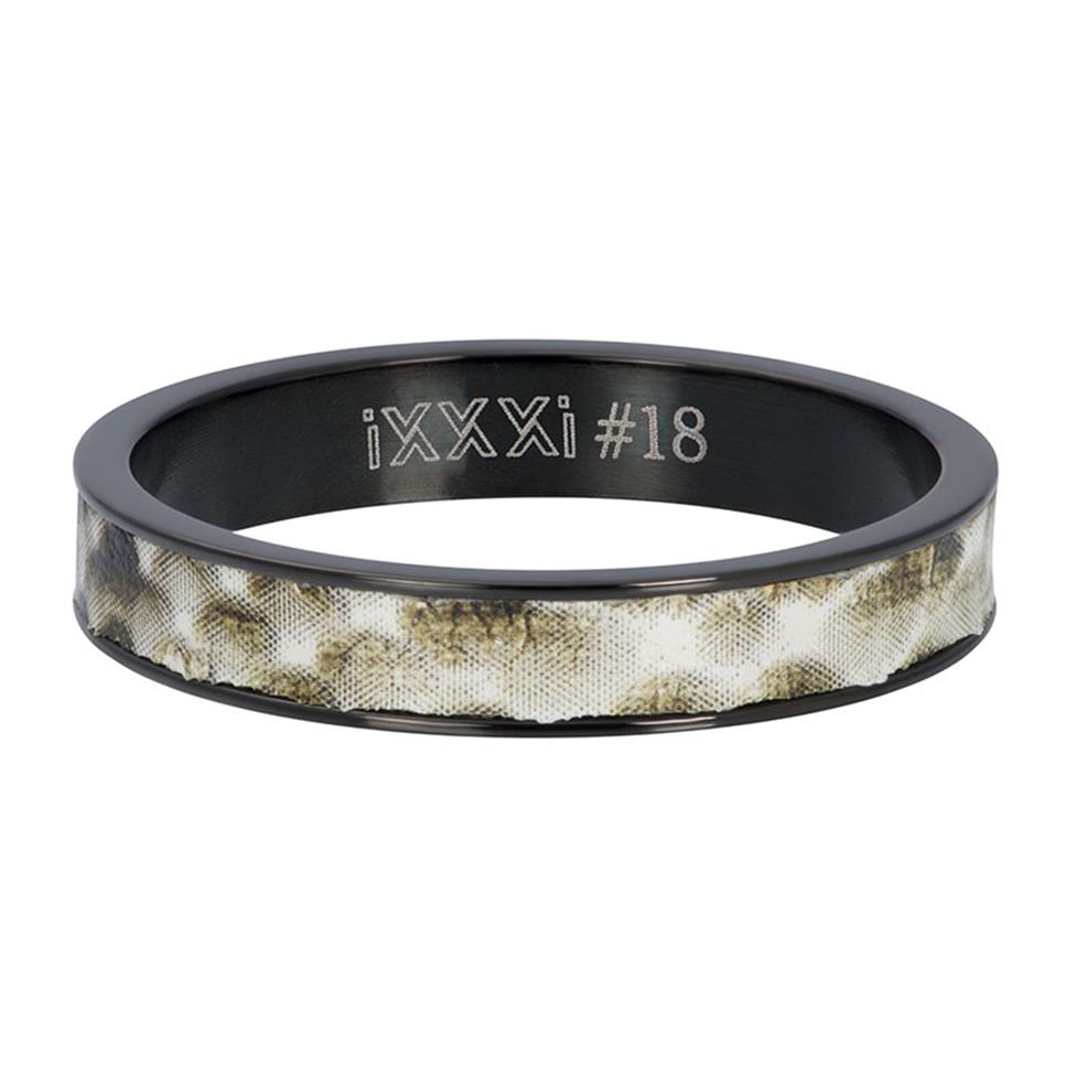 BAGUE IXXXI 4 MM PYTHON noir