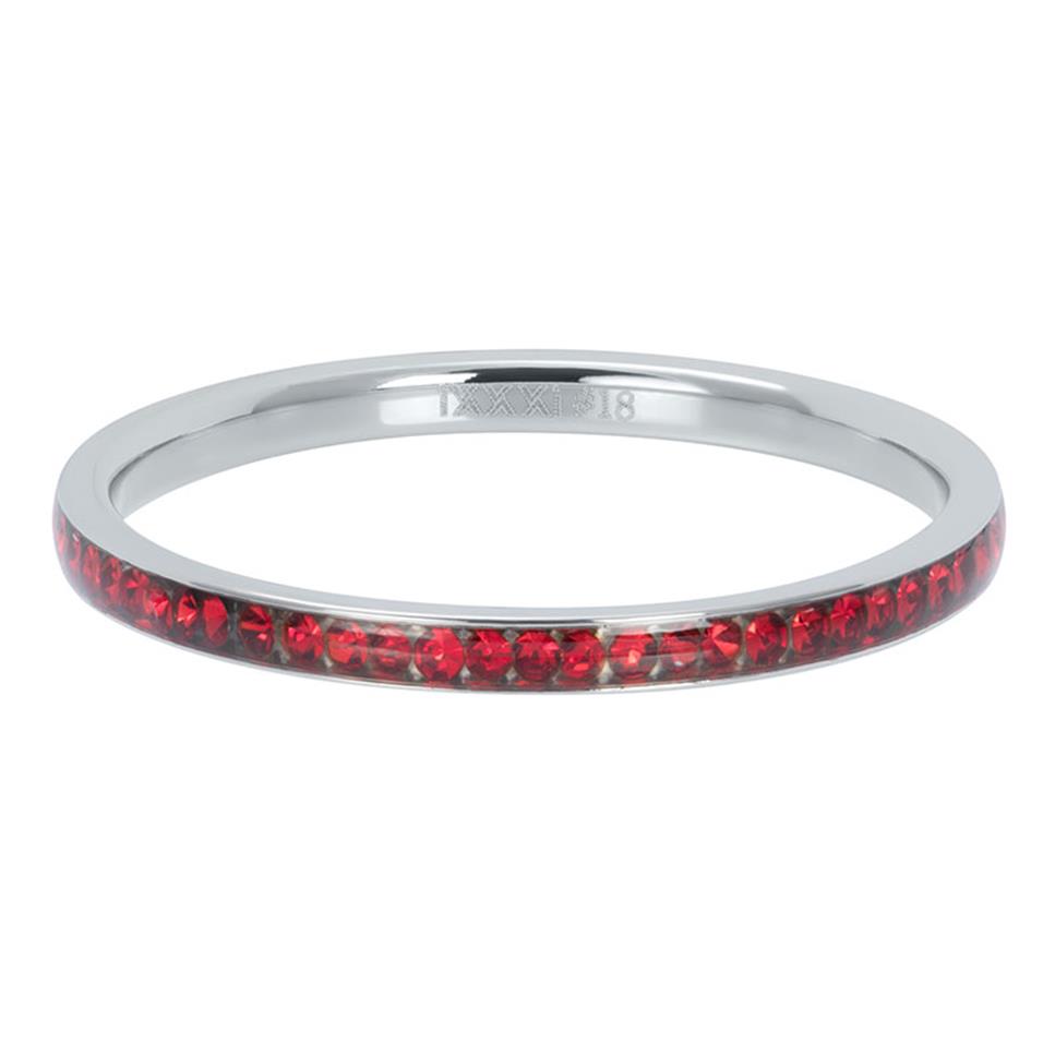 BAGUE IXXXI 2 MM Argent rouge