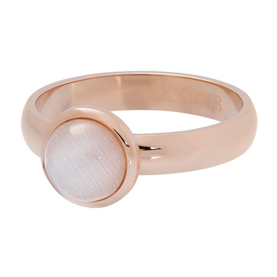 BAGUE IXXXI 4MM Or rose pierre blanche