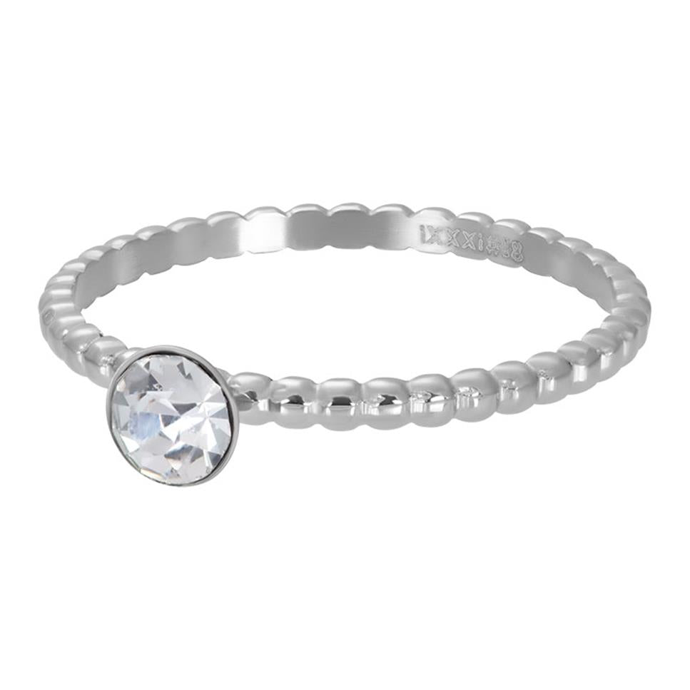 BAGUE IXXXI 2 MM AVEC PIERRE Argent