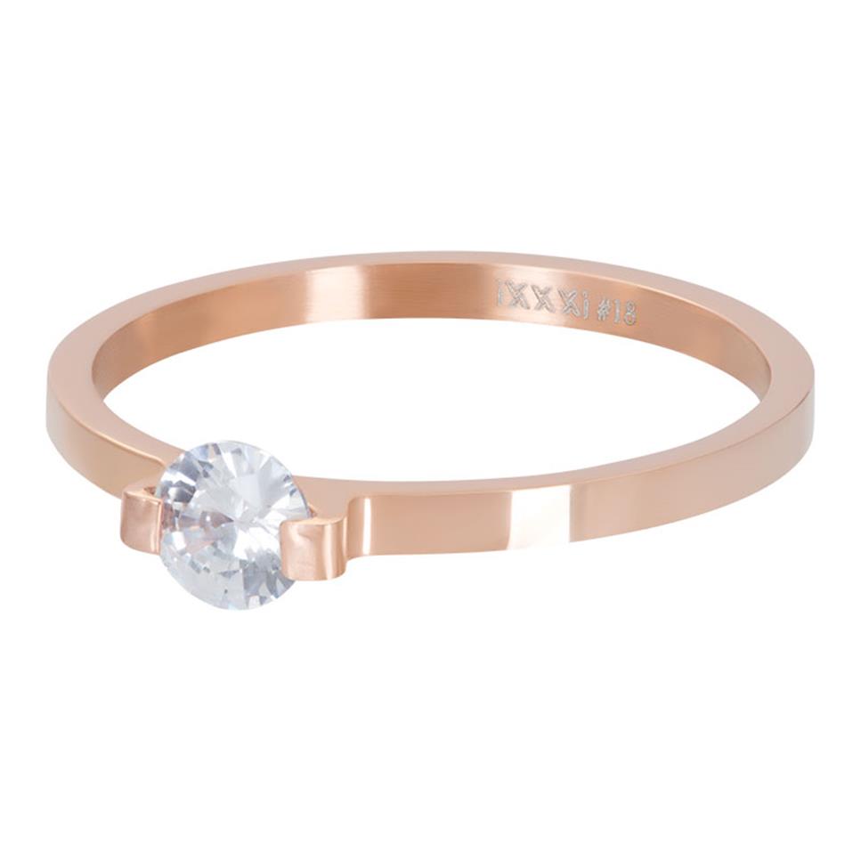 BAGUE IXXXI 2 MM AVEC PIERRE Or rose