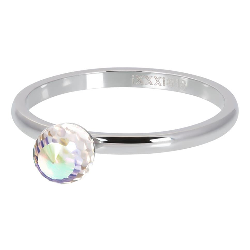 BAGUE IXXXI 2 MM AVEC PIERRE CRYSTAL GLASS BALL Argent