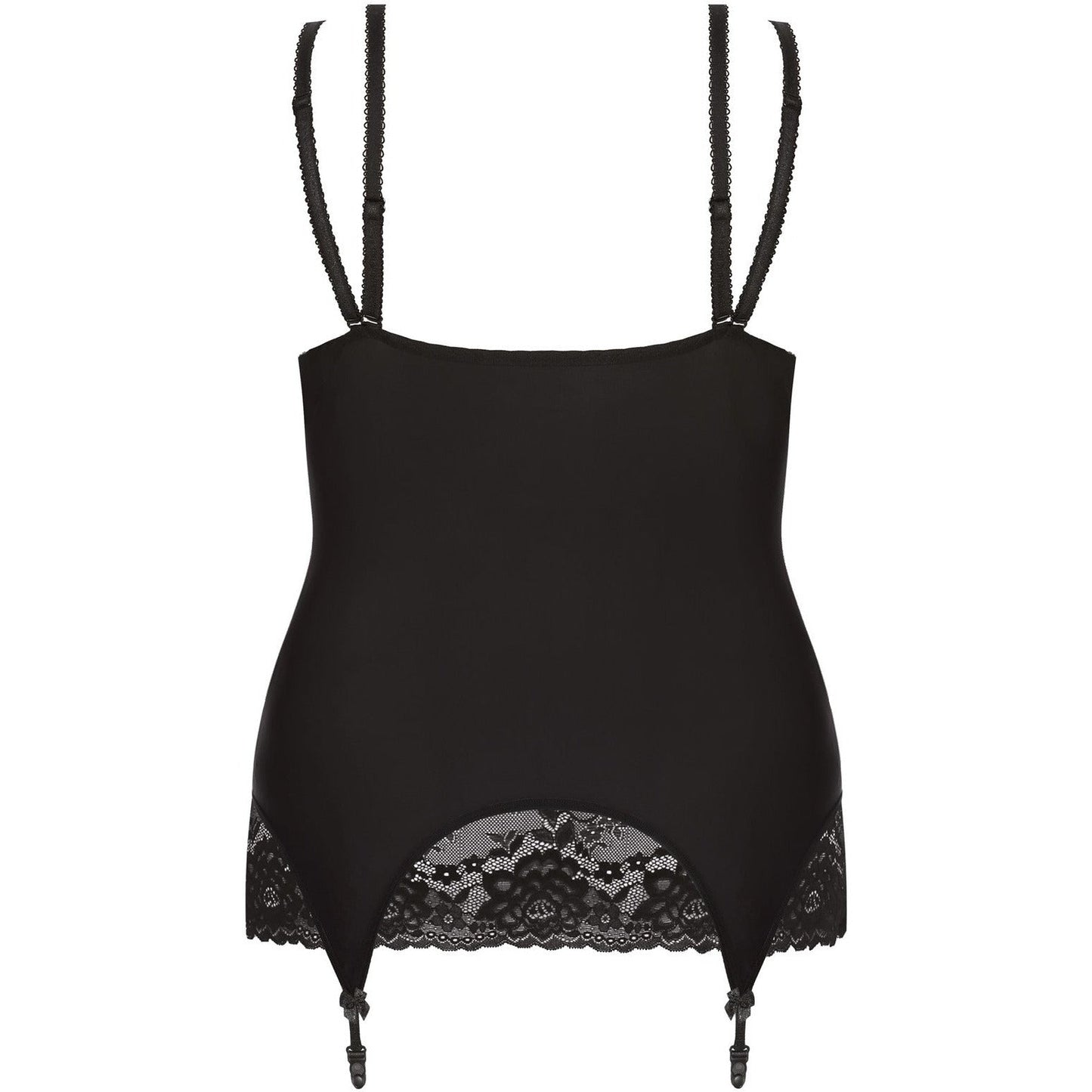 Guêpière en dentelle et tissu noir d'ANAIS lingerie XXL,5XL,6XL