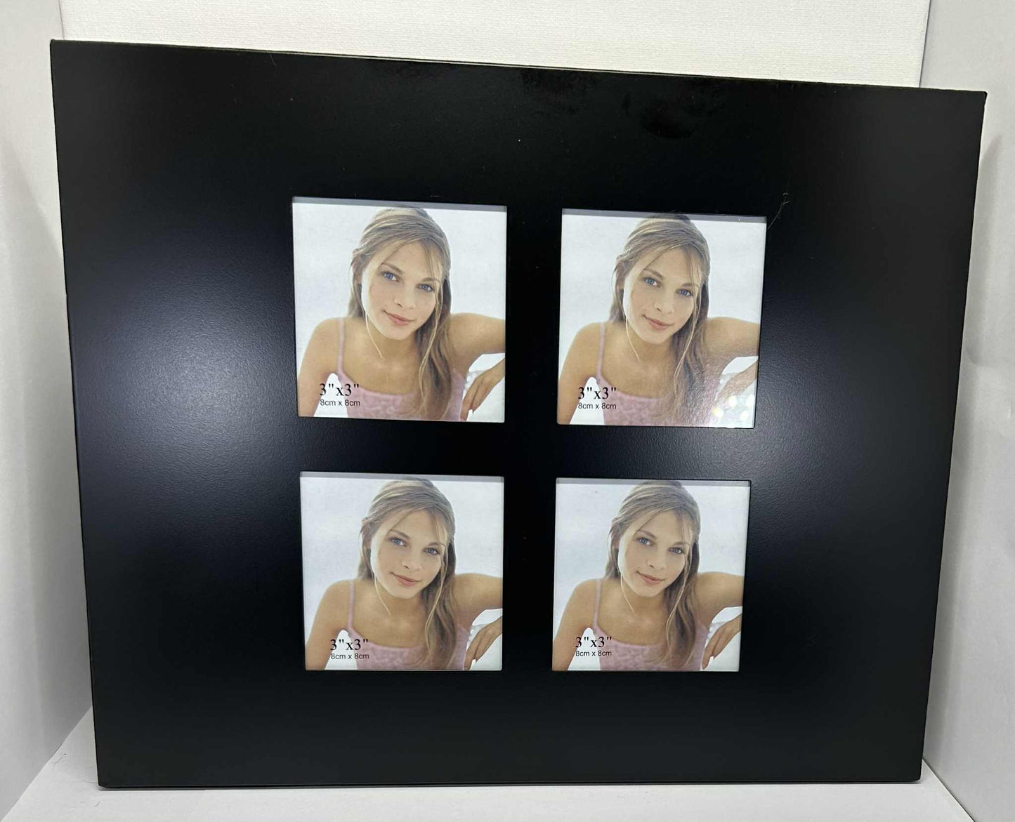 Cadre photo en métal noir 4 photos de 8*8cm de GmbH (33*27cm)