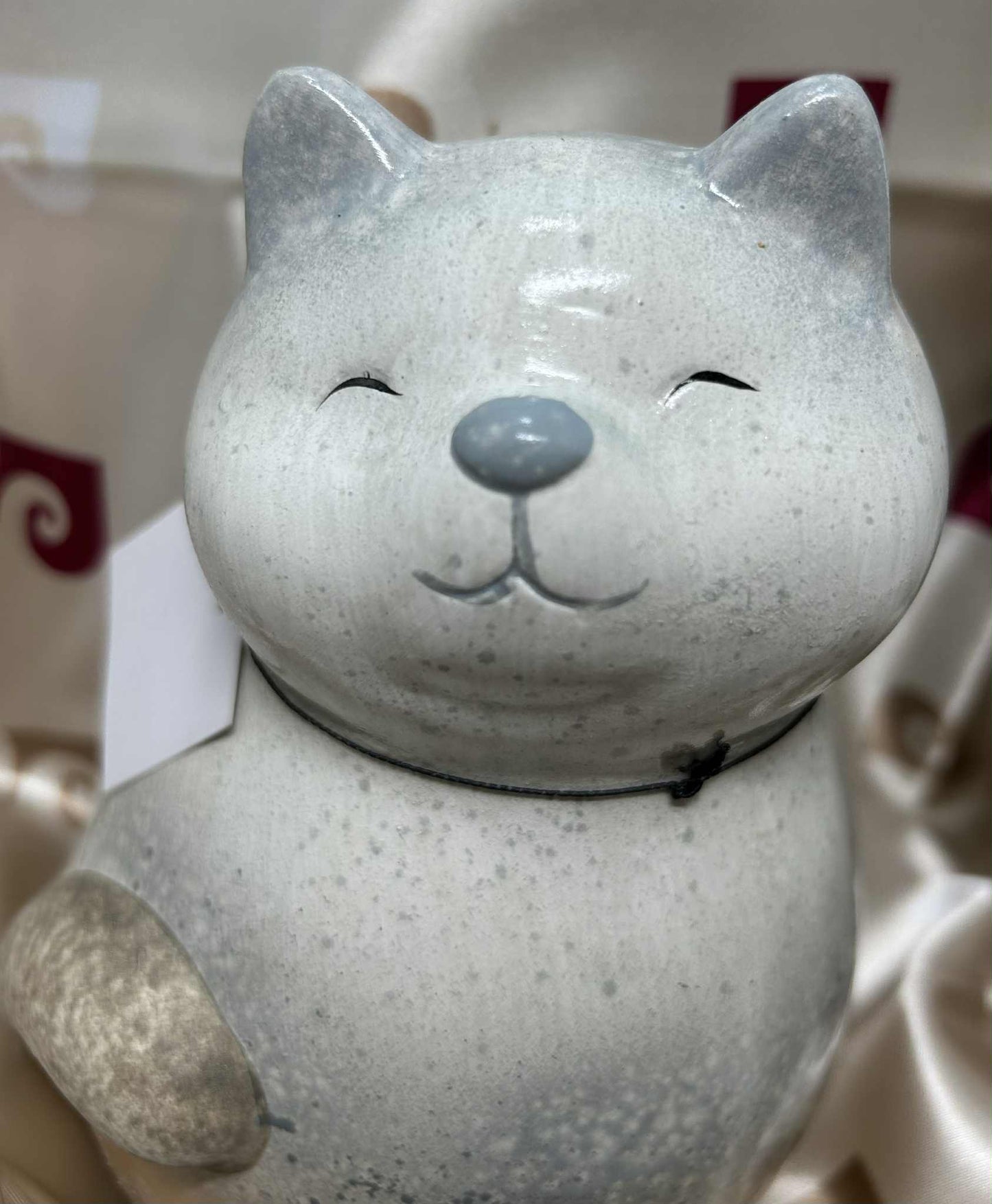 Chat en céramique grise fait à la main collection Goldbach de GmbH (18*14cm)