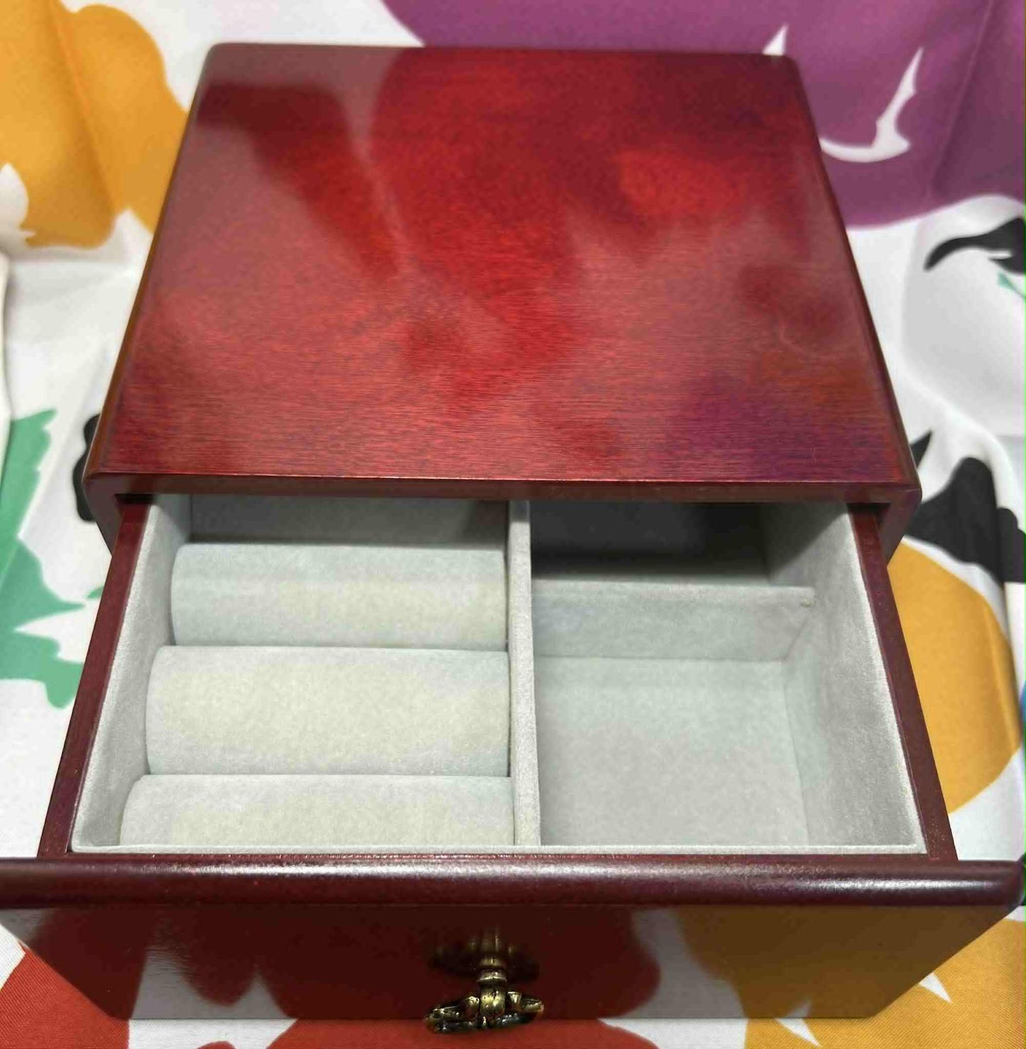 Coffret à bijoux en bois acajou avec 1 tiroir de rangement de GmbH (16*16.5cm)