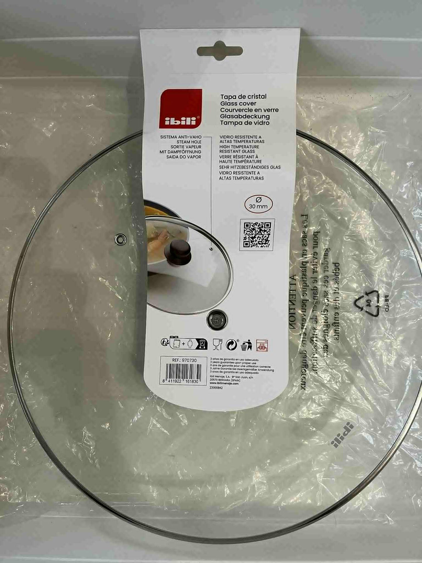 couvercle en verre de marque ibili de 30 cm