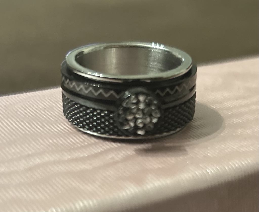 Bague composée IXXXI taille 17 Argent et bagues empilables noires