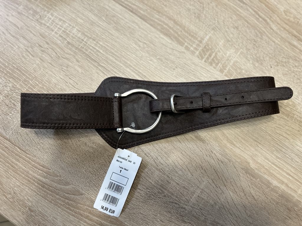 Ceinture Marron boucle argent CASSIS