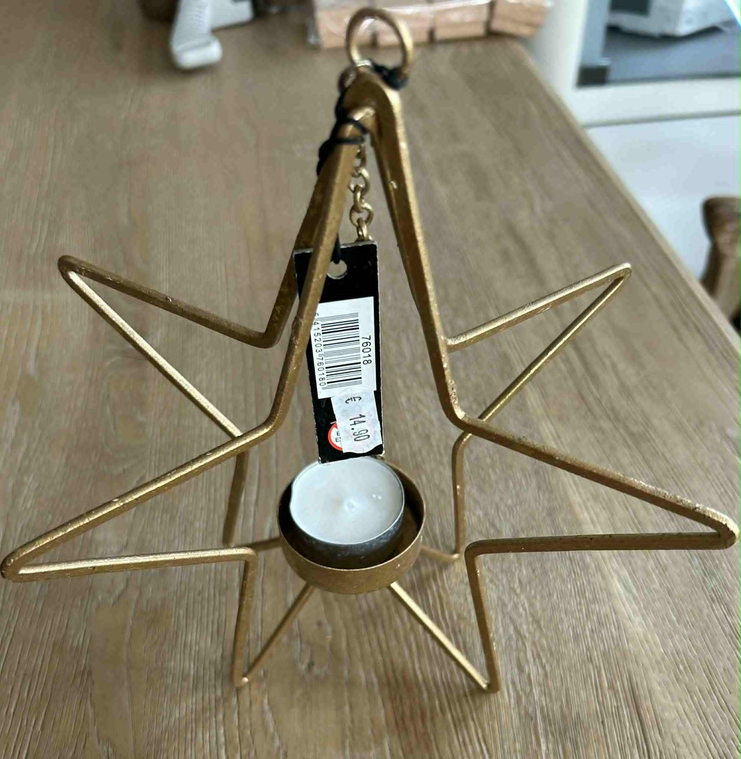 Bougeoir étoile à suspendre J-Line 24 cm* 18 cm