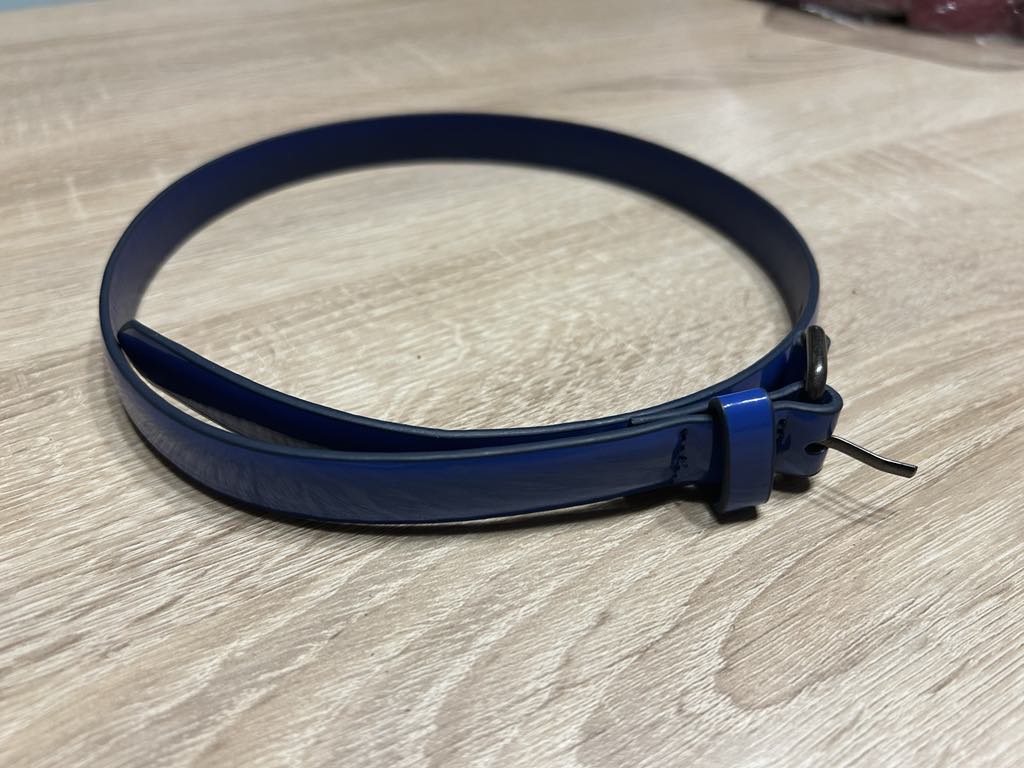 Ceinture bleue brillante , boucle vieilli Fashion