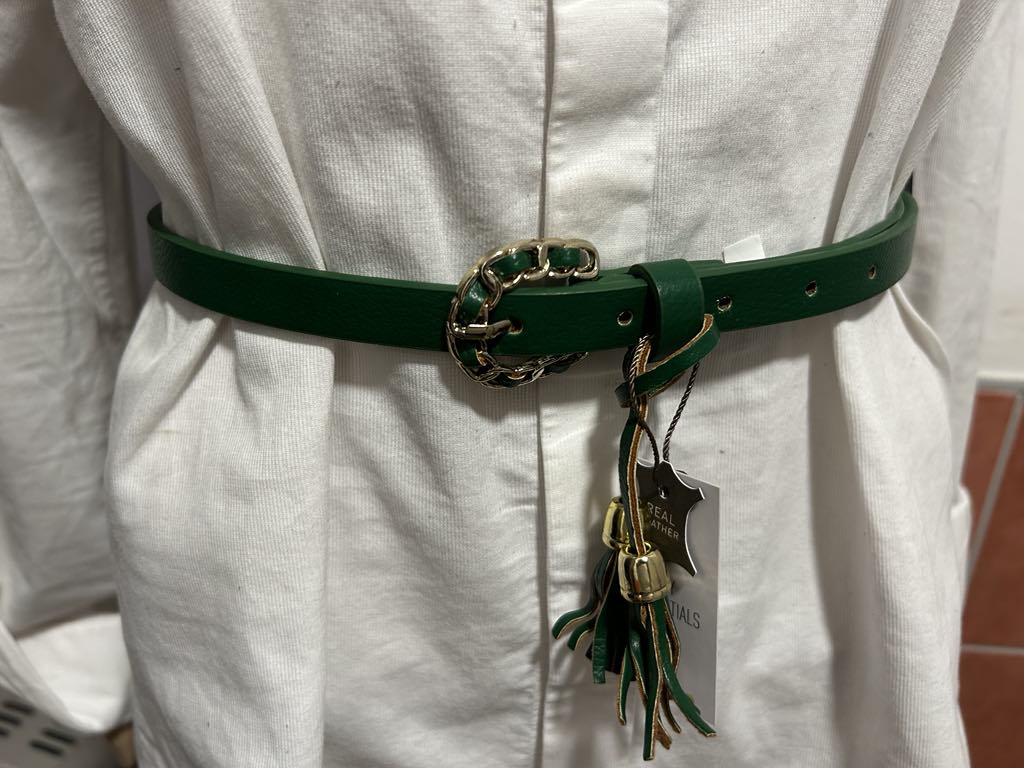 Ceinture verte boucle verte et or Marque My Essentials by Veritas