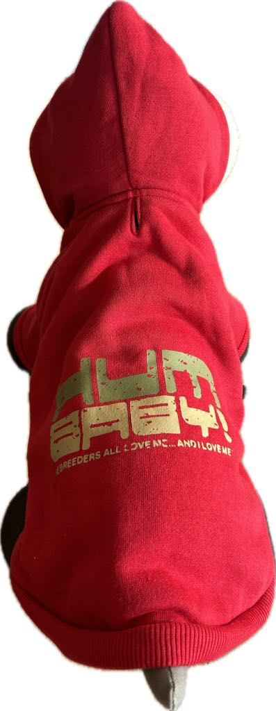 Sweat à capuche pour chiens coloris rouge marque NYC