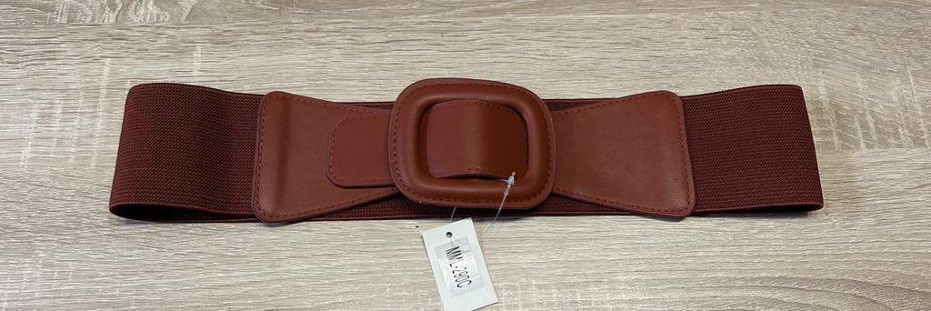 Ceinture couleur rouille élastique Largeur 7.5 cm FASHION