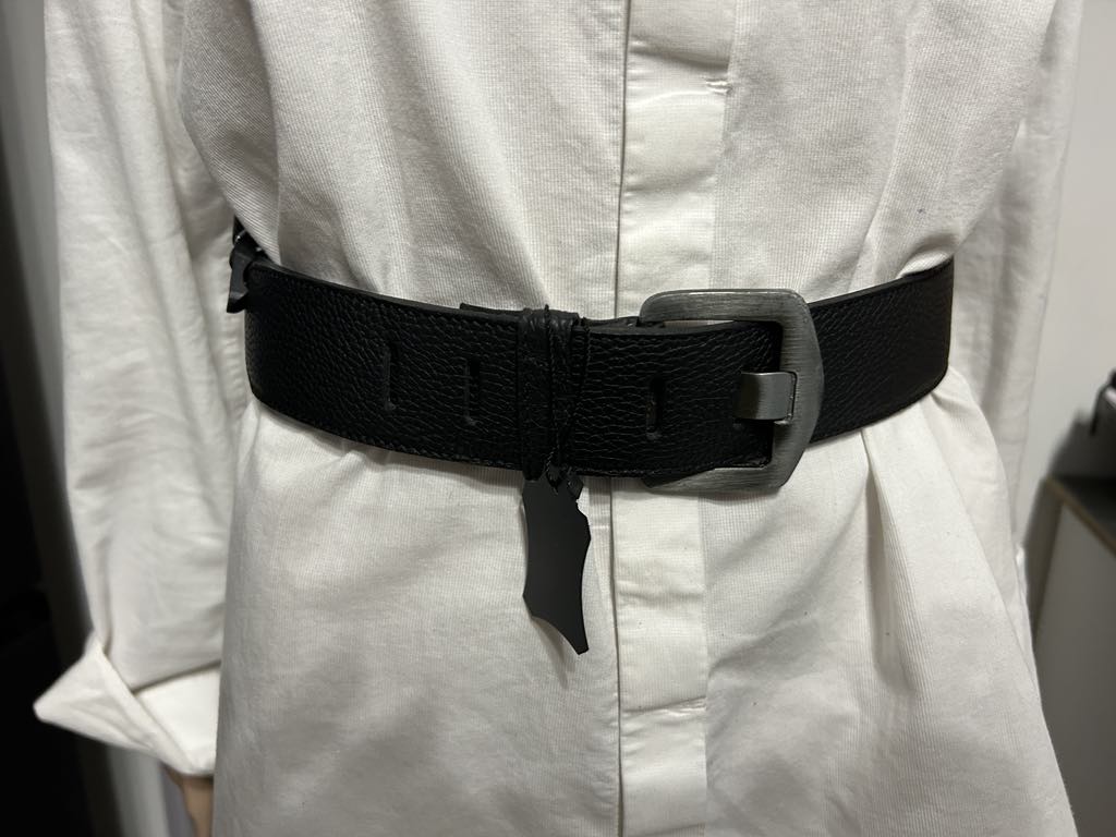 Ceinture large noire boucle argent vieilli DOLCE C