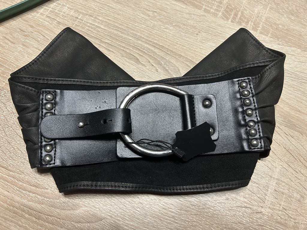 Ceinture noire large DOLCE C cuir