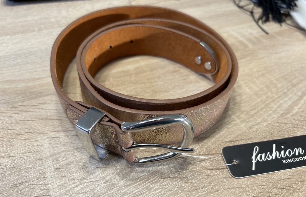 Ceinture dorée boucle argent Fashion