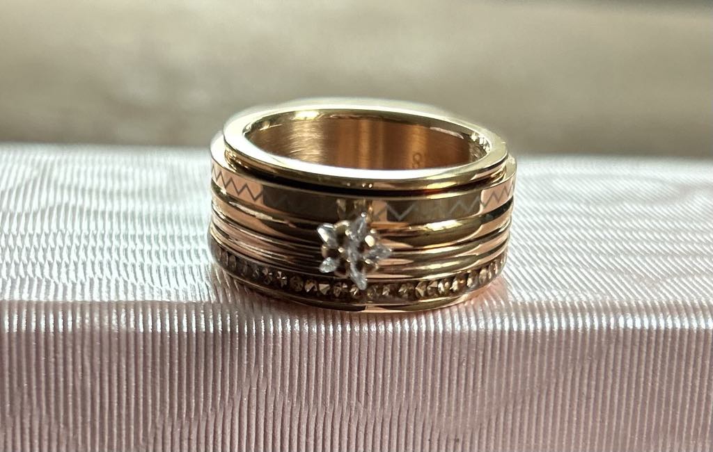 Bague composée IXXXI taille 18 couleur or rose et étoile