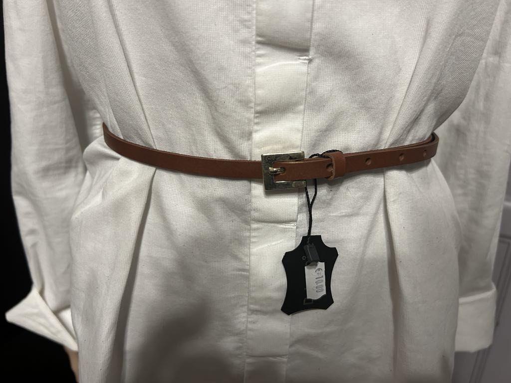 Ceinture marron boucle argent carrée Dolce C