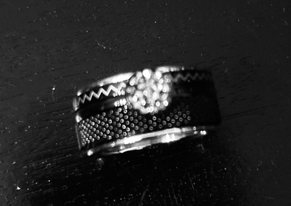 Bague composée IXXXI taille 17 Argent et bagues empilables noires