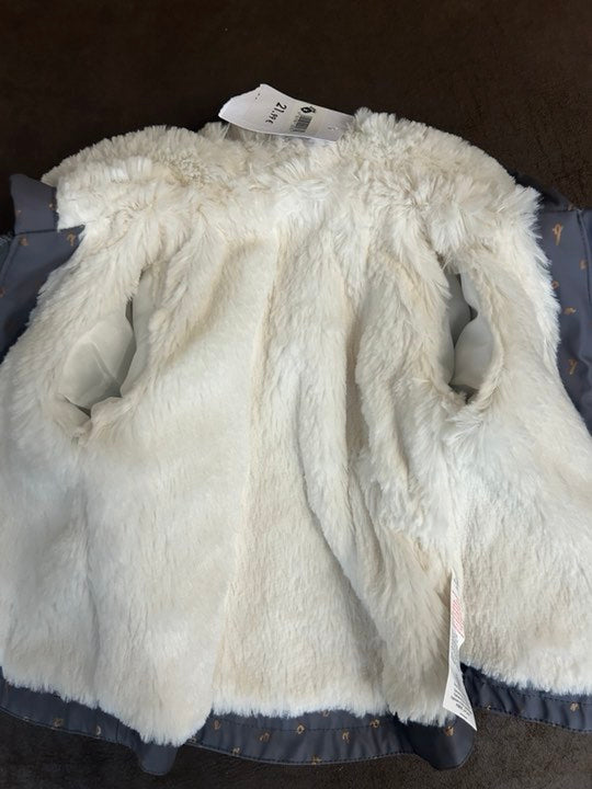 Blouson Gris avec capuche , totalement fourré, marque Z Kids Taille 12 mois