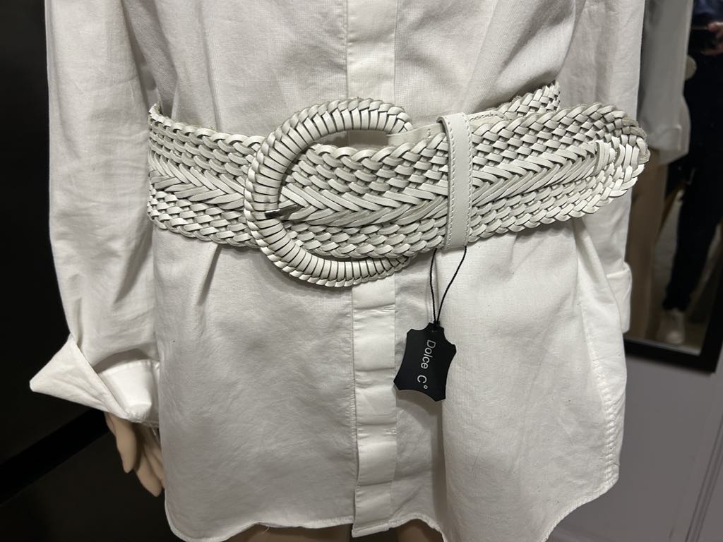 Ceinture Blanche large et tressée Dolce C