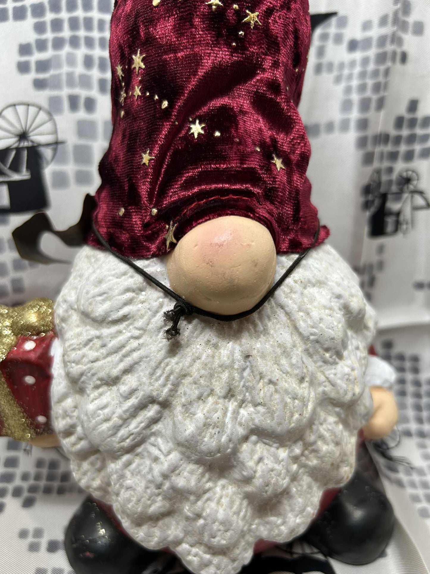 Gnome père noël en tissus et plâtre fait main collection Goldbach de GmbH (16*30cm)