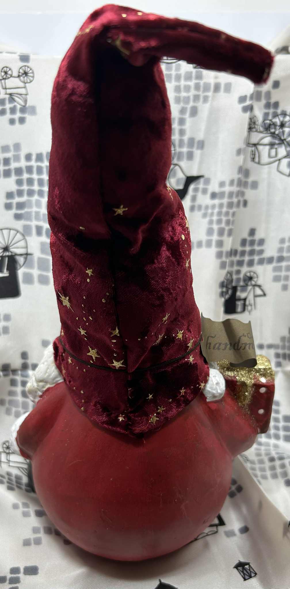 Gnome père noël en tissus et plâtre fait main collection Goldbach de GmbH (16*30cm)
