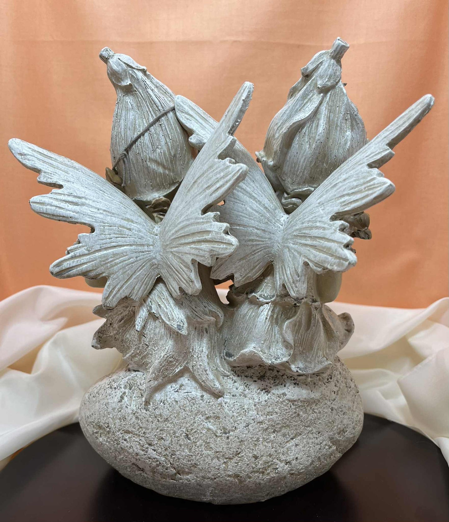 Les 2 elfes et l'oiseau en résine fait à main collection Goldenbach de GmbH (17*24cm)