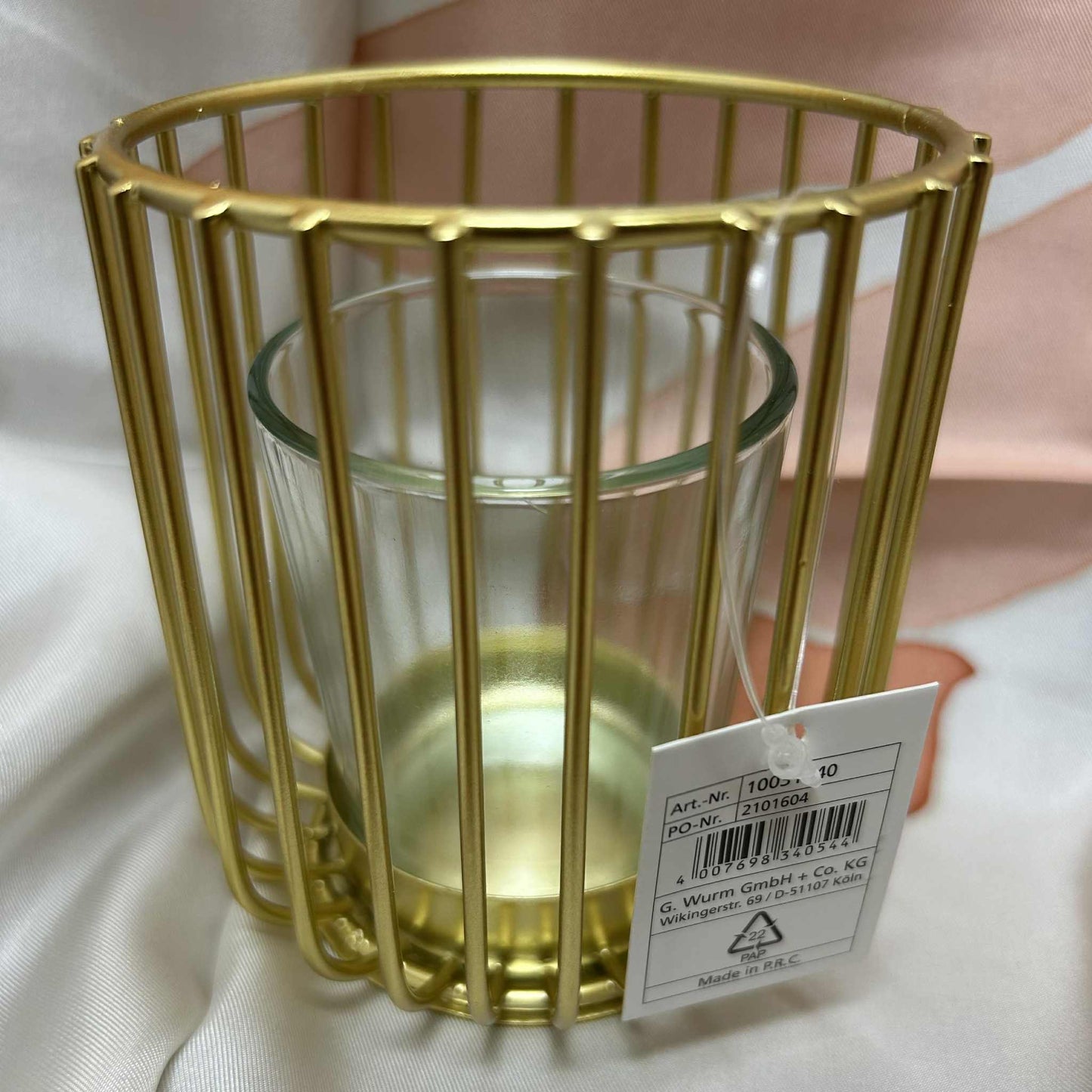Photophore métal doré et verre de GmbH (8*9cm)