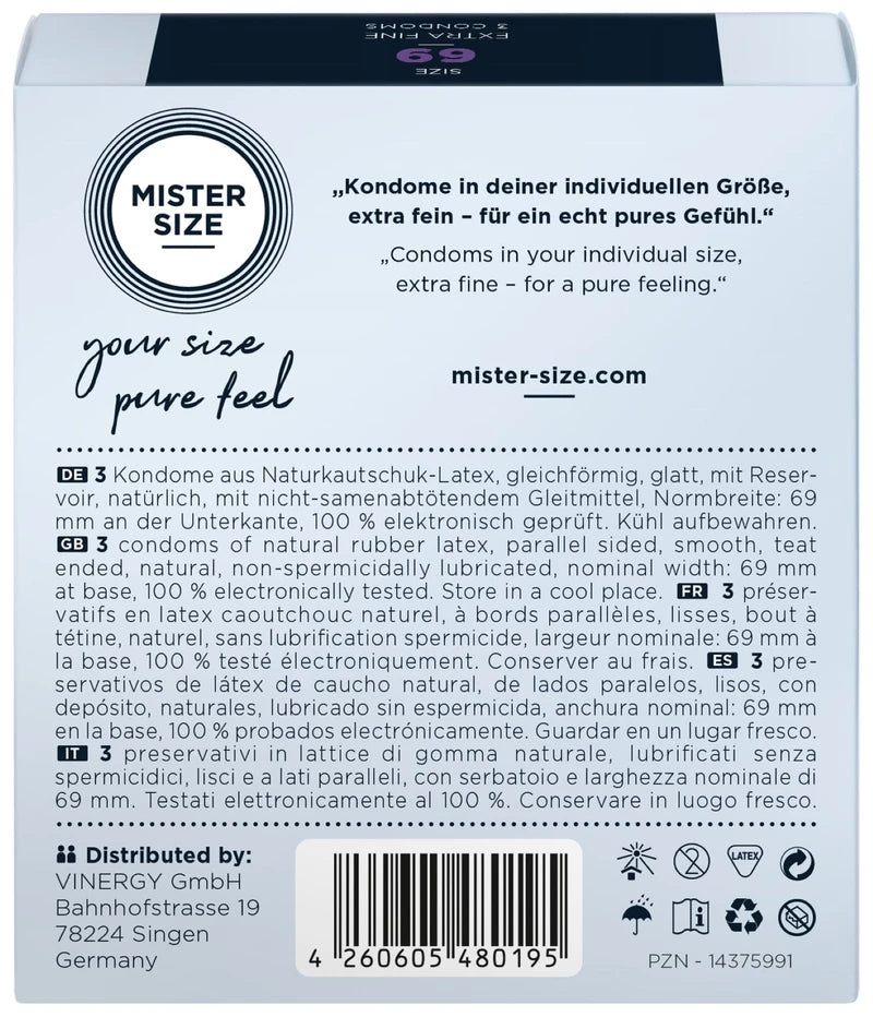 MISTER.SIZE Préservatifs 69 mm 3 pièces