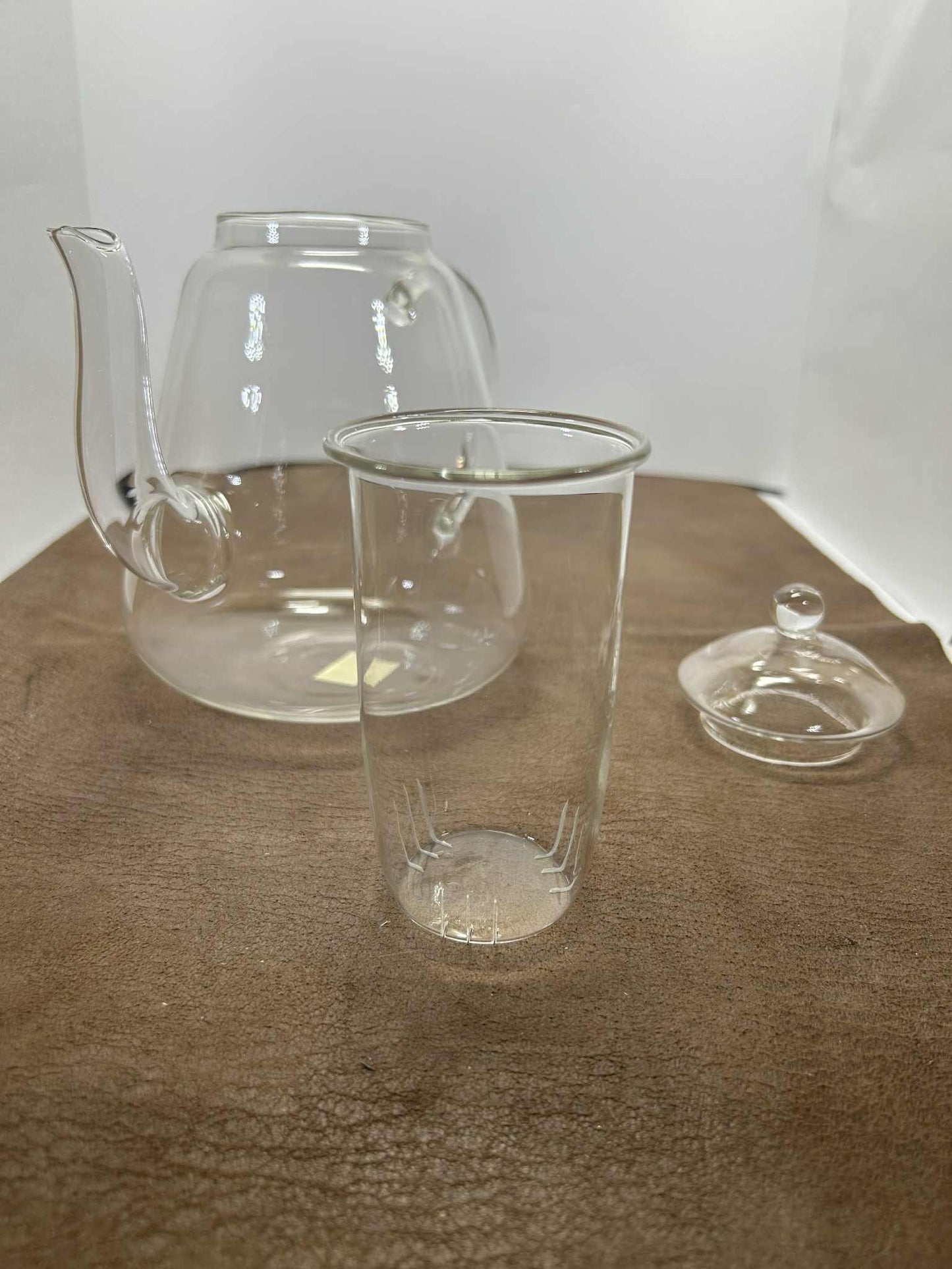 Théière RE-Anne en verre résistant à la chaleur, transparente de GmbH(13cm de haut, 17 de large et 11cm de profondeur)