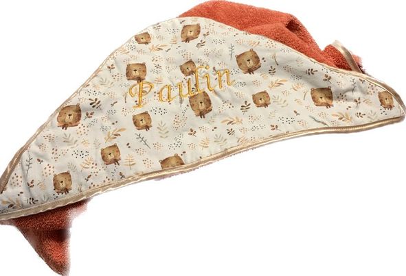 CAPE DE BAIN ORANGE ET BEIGE