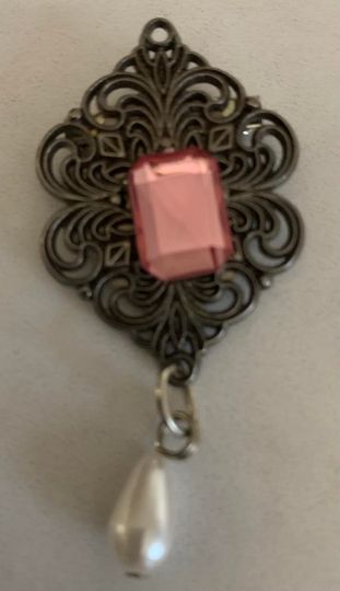 BROCHE VINTAGE ROSE METAL