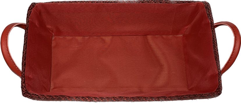 CORBEILLE tressé couleur Bordeaux AVEC POIGNEES