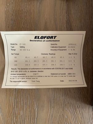 CLE DYNAMOMETRIQUE ELOFORT MARUE ELORA 65-335 N.m 1/2