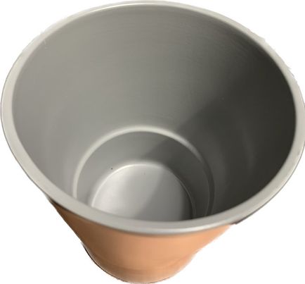 CACHE POT GRIS LISSE
