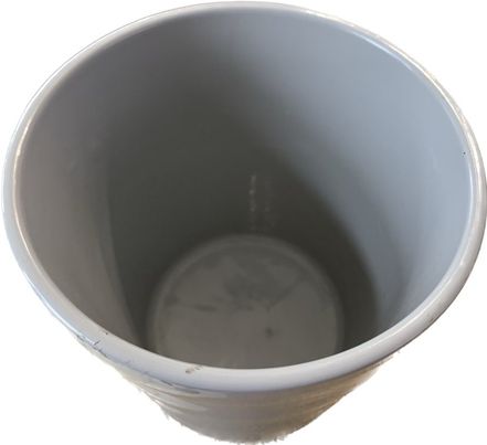 CACHE POT GRIS ONDULE