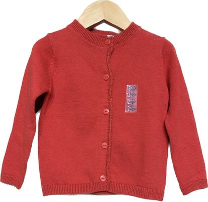 GILET ROUGE MANCHES ET COL DORE