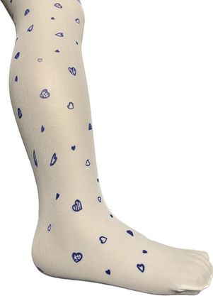 COLLANTS BABY GRAIN DE BLE BLANC MOTIFS BLEUS