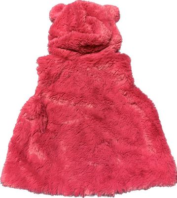 GILET FOURRURE ROSE GRAIN DE BLE 18 mois
